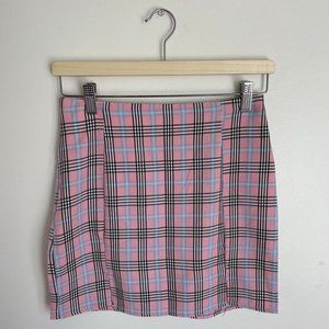 NWOT Plaid Pink Mini Skirt